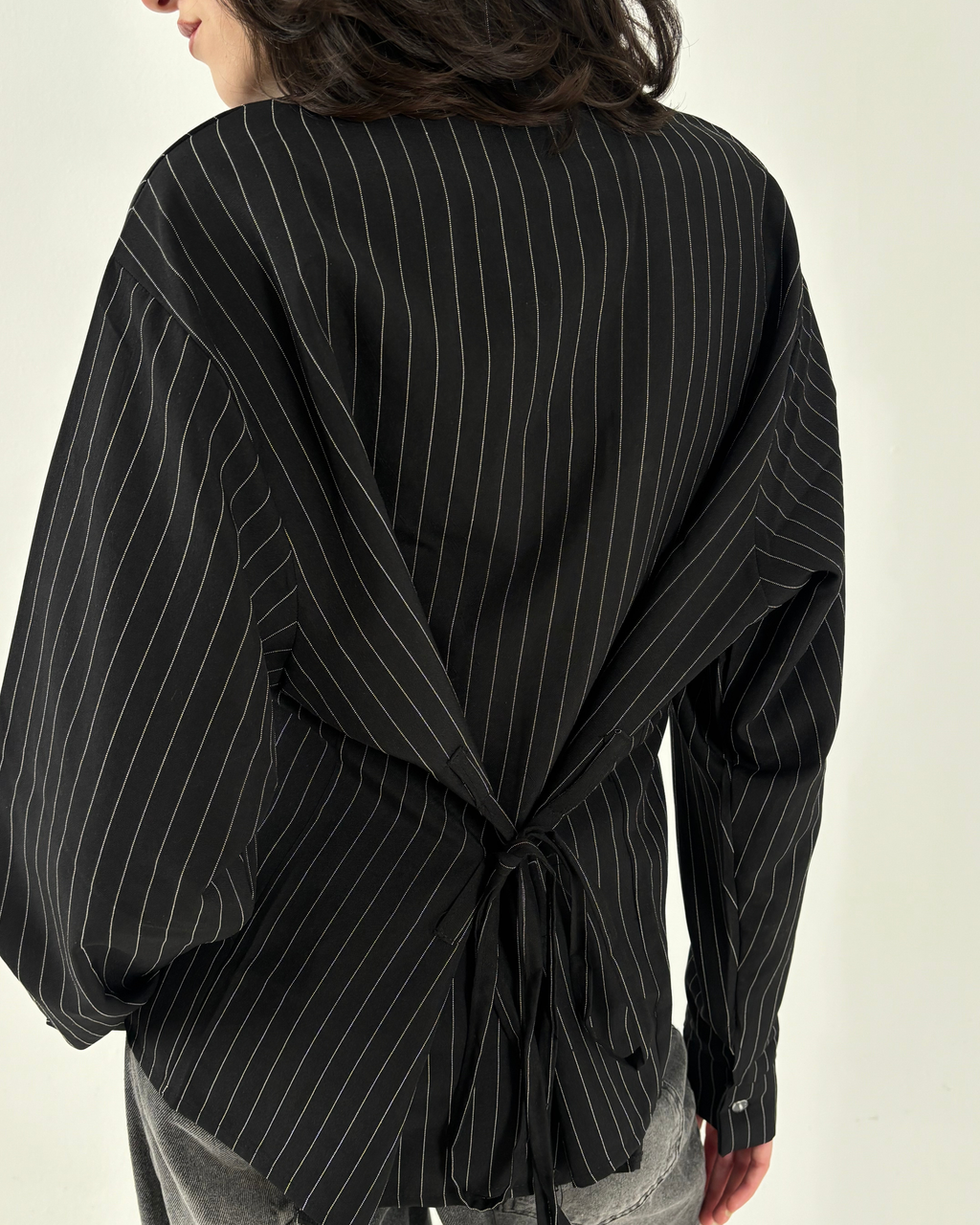 Cinched Waist Shirt in Black