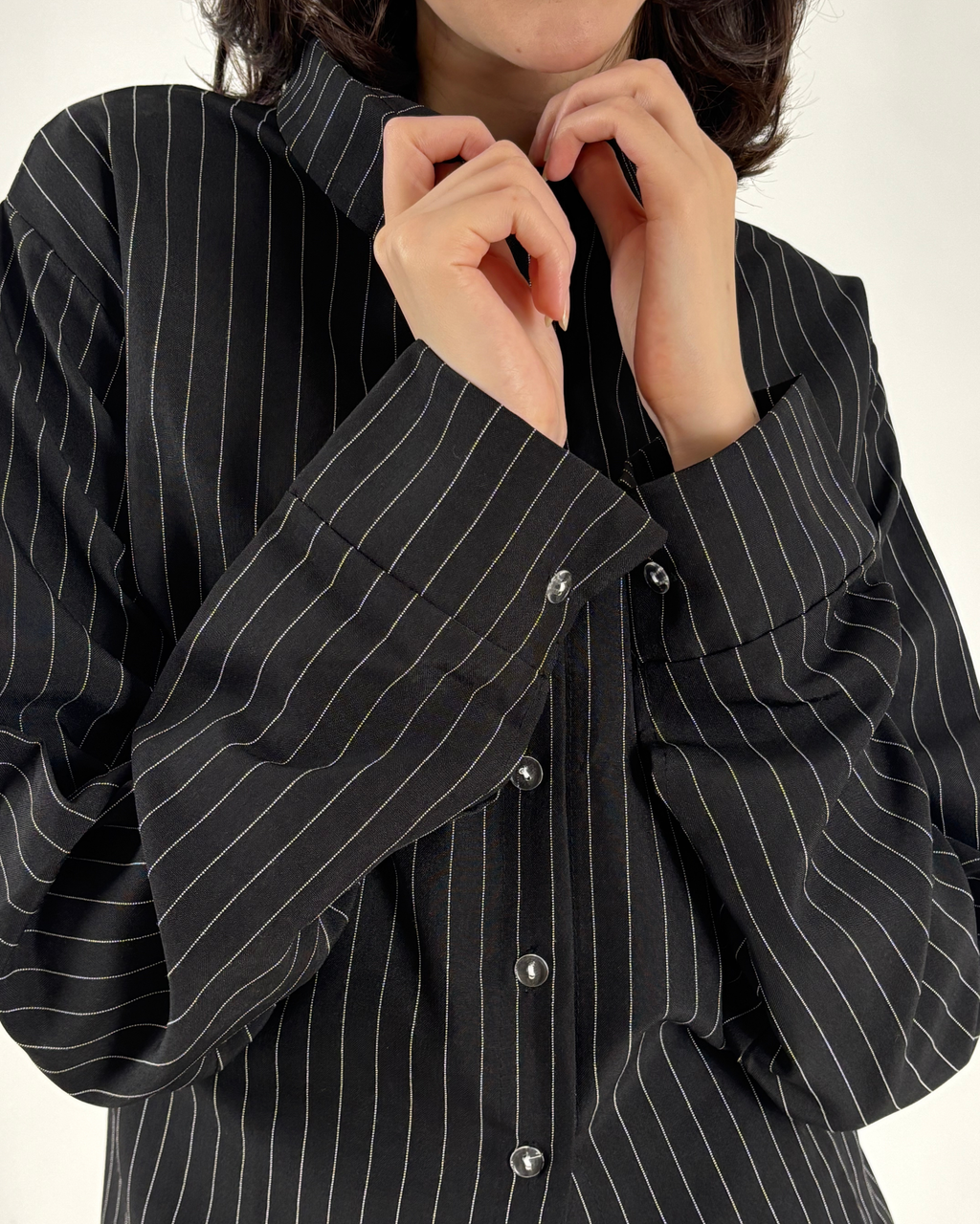 Cinched Waist Shirt in Black